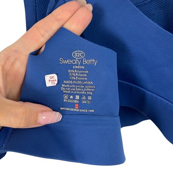 Sweaty Betty Blue All Train Sports Bra SB4731 Size 32C - Picture 9 of 11